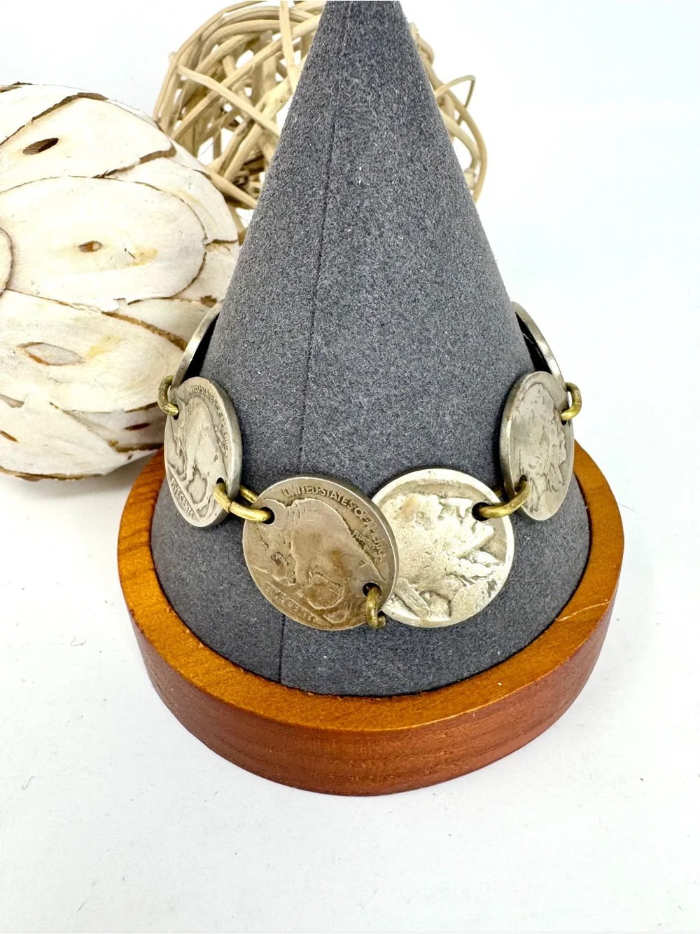 Artisan Vintage Buffalo Nickel Bracelet